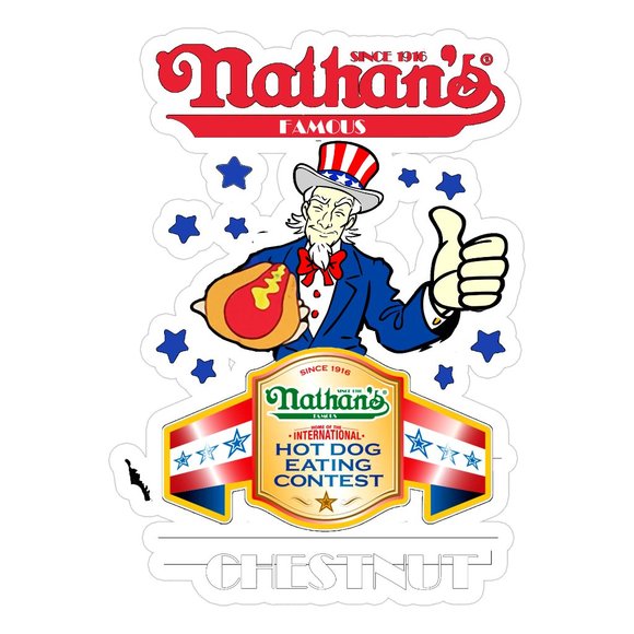 Nathan's Hot Dog Eating Sticker, Cute Sticker - Picture 1 of 1